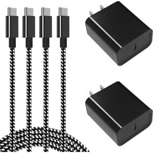 Super Fast Charger Block, 2Pack Type C Fast Charging Block with 3FT USB C Charger Cable Compatible with Samsung Galaxy S24 S23 S22 S21 Ultra/S20/S20 Ultra/Note 20 Ultra