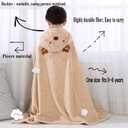 Toddler Baby Bath Towel with Hood 27.5"X55" Ultra Absorbent Soft Cozy Comfort Bathrobe Blanket, 0-6 Years Infant Shower Towel for Girls & Boys(Beige Deer)