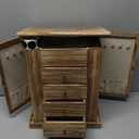 Emfogo Jewelry Box for Women, 5 Layer Large Wood Boxes & Organizers for Necklaces Earrings Rings Bracelets, Rustic Organizer with Drawers and Mirror(Carbonized Black)