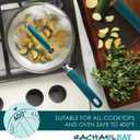 Rachael Ray Create Delicious Deep Nonstick Frying Pan / Fry Pan / Skillet with Lid - 9.5 Inch, Blue (Teal Shimmer)
