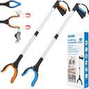 34" Grabber Reacher Tool, 2-Pack Foldable Reacher Grabber Pickup Tool with 360° Rotating Jaw & Magnets, Grabber Tool Heavy Duty