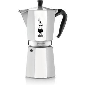 Bialetti  Moka Express: Iconic Stovetop Espresso Maker, Makes Real Italian Coffee, Moka Pot 18 Cups (27 Oz  810 Ml), Aluminium, Silver