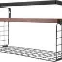 Cabilock 1pc Bathroom Wall Mounted Floating Shelf Wooden Storage Organizer for Shampoo Perfume and Stylish and Easy to Install Bathroom Rack Multi-Functional Design for Home Decor