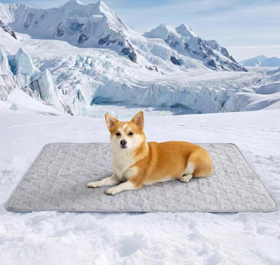Cozy Bliss Leakproof Cooling Blanket for Medium Dogs – Q-Max 0.5, Durable & Washable Dog Cooling Mat for Hot Weather, Soft Pet Throw & Couch Protector for Dogs & Cats, 30x40 Inch, Heather Silver Grey