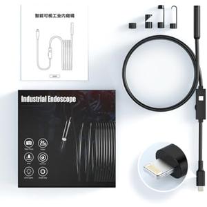 Plug & View Inspection Cam with 5M Bendable Cable and Swappable Tool Tips,2.0MP HD Camera, Capturing Exactly,IP67 Waterproof, for iPhone/Android