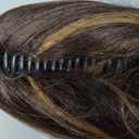 NTYNTY Ponytail Extension – 16” Claw Clip in Ponytail Hair Extensions Natural Soft Synthetic High Pony Tail Hairpieces for Women (Dark Brown with Highlights, 16 inch)