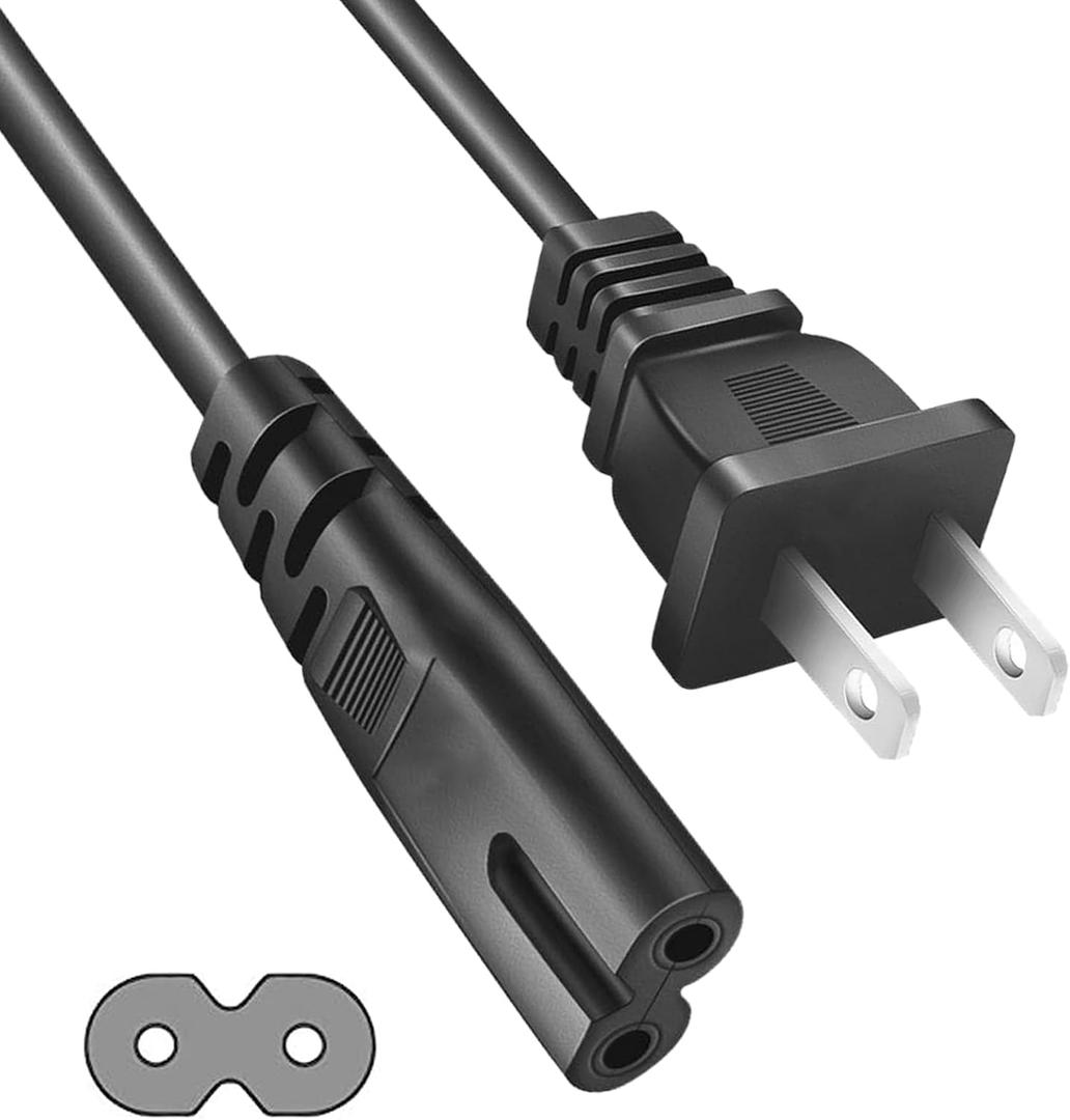 Replacement AC Power Cord for JBL PartyBox 100-1000, Bar 2.1/5.1/9.1 Soundbars & Boombox 3  2-Prong Durable Cable Compatible with JBL Speakers