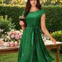 DRESSTELLS Women's Cocktail Dresses, Formal Wedding Guest Modest Church Vintage Tea Party Midi Evening Dress, L