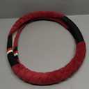 HAOKAY Luxury Fluffy Winter Steering Wheel Cover for Women,Soft Warm Short Plush Steering Wheel Cover Red Fuzzy with Universal 14.5-15 Inch