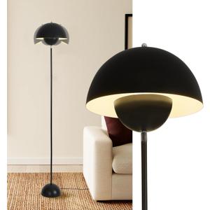 Black Vintage Floor Lamps for Living Room, Ambient Lighting Bedroom Lamps Mid Century Modern Decor Corner Lamp, 65 Tall Mushroom Reading Lights Torchiere Industrial Stand Up Decorative Lamp