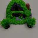 Tfwadmx Fish Tank Hobbit Decorations, Resin Small Fish Cave Hideout House, Aquarium Decor Hide Hole Shelter Hut Ornaments Mini Garden Decorating Accessories (Green-5.5 X 5.3 X 3.5 Inches)