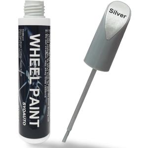 SYOAUTO Silver Rim Touch Up Paint Rim Scratch Repair Pen Wheel Touch Up Paint Car Rim Paint Pen Universal Color Silver Wheel Paint (Silver)