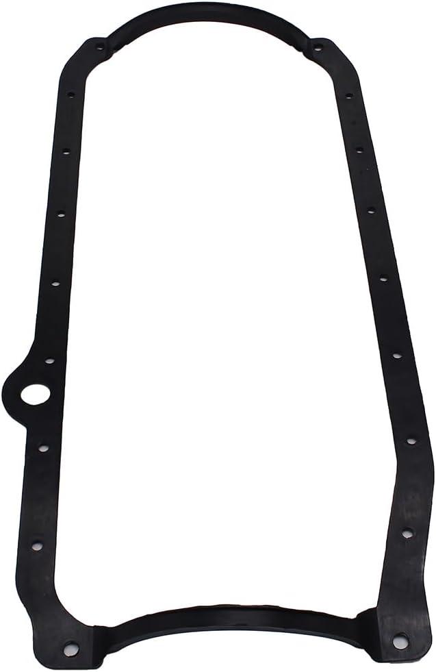 1 PC SHLPDFM Black Oil Pan Gasket 1 Piece Steel Core Rubber Gasket Fits for 1986-95 SBC Small Block Chevy 305 350