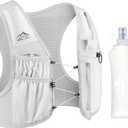 Zelvot Running Vest for Women Men, USA Original Patent, Adjustable Chest Straps Running Hydration Vest with 500ml Soft Flask, Lightweight Reflective Hydration Backpack for Marathon (Medium-Large, Gray)