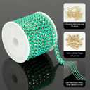 YOUBEIYEE 9.8 Feet Gold Plated Brass Chains Bulk Bluish Green Enamel Arrow Cable Jewelry Chain with Jump Rings and Lobster Clasps