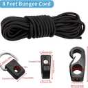 CLIO Kayak Deck Rigging Kit 8 Feet Bungee Cord with Bungee Cord Ends Hooks and Fishing D-Ring with 304 M6 Screw and 6 J-Hooks for Kayak Boat Canoe Outfitting Fishing Camping Kit