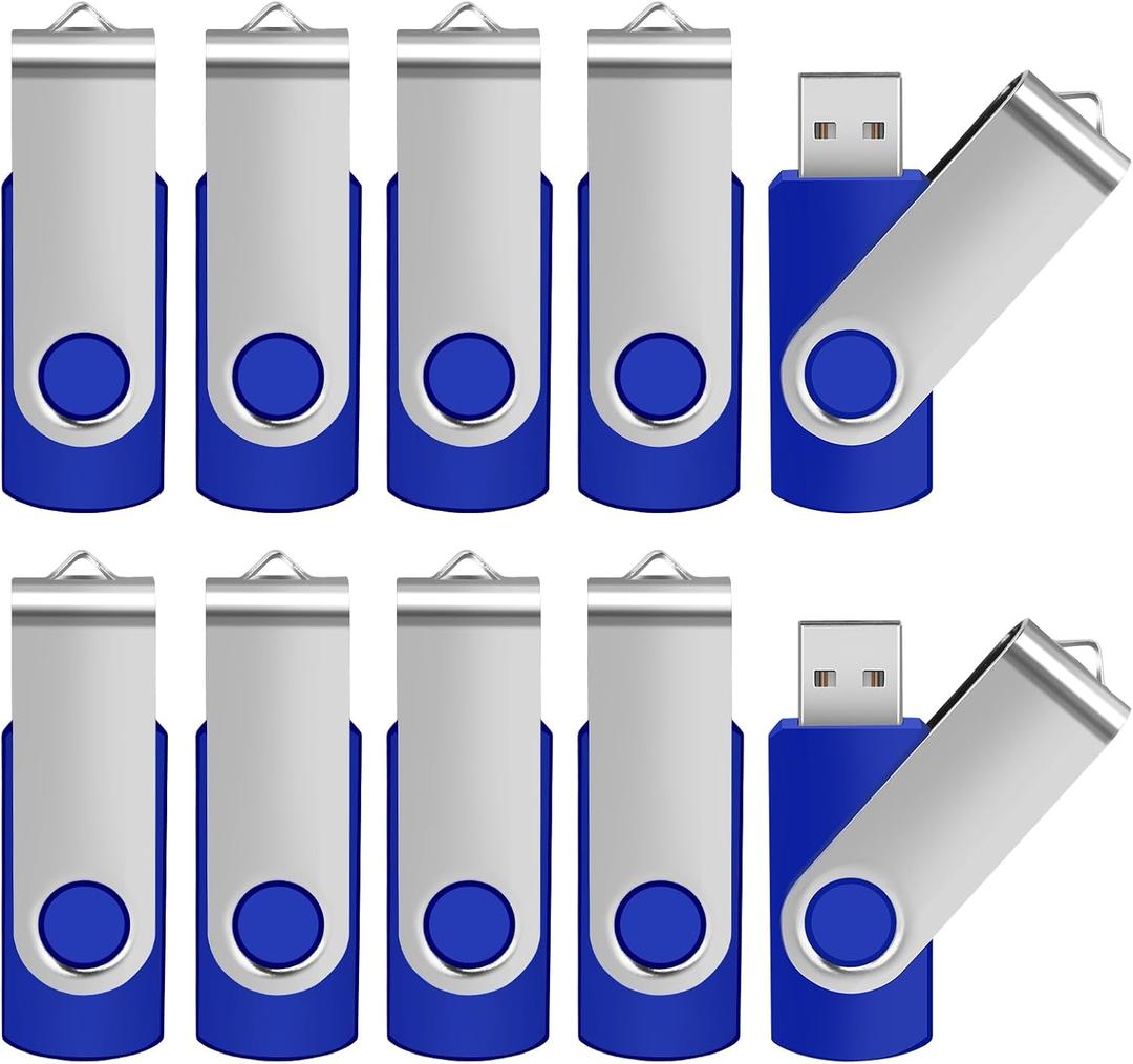 Generic 4 GB Flash Drive 10 Pack USB Flash Drives 4G USB 2.0 Memory Stick Thumb Drive(10Pack Blue, 4GB)