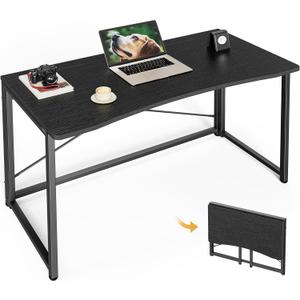 Huuger Folding Desk for Small Spaces, 39.3 Inch Foldable Computer Table, for Home Office, Study, Bedroom, Dorm, Space Saving, Small Writing Work Office Computer Desk, Easy to Fold, Black