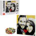 Amalia Pixel Art, Transform Any Photo into Mosaic Wall Art, Capturing Timeless Moments of People-Romantic(21.3"x21.3")