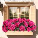 Artificial Flowers for Outdoors 6 Bundles of UV-Resistant Artificial Geraniums, Realistic Silk Flowers for Front Porch, Patio, Garden, Window Boxes & Hanging Baskets (Fuchsia, 6)