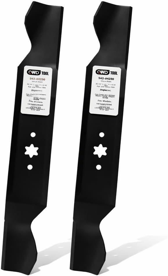 QWD 942-04290 Mower Blades 2 Pack for Cub Cadet 46 Inch Deck, 6 Point Star High Lift Blades Replacement for 942-04244A 742-04290 742-04244, Fits LT46 XT1 LT46 XT2 LX46 Troy-Bilt Craftsman