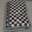 Hand Towels 5 Pack - Cotton Face Towels Soft, Absorbent, and Decorative Checkered Design for Bathroom, Kitchen, Gym, and Spa - 13 x 29 Inches for Any Occasion