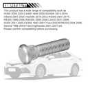 10PCS M12x1.5 Wheel Lug Bolts, 48mm Long Extended Silver Carbon Steel Flat Head Right Hand Thread Stud Bolts, Compatible with OEM#610-266 90942-02049 GS430 LS400 RX330