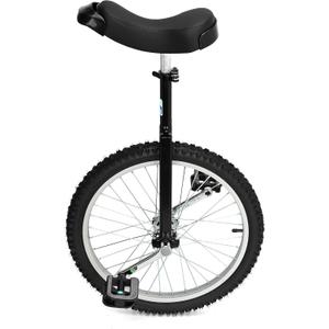 Nisorpa 20" Inch Unicycle Classic Black One Wheel Bike with Anti-Skid Alloy Rim and Pedal Adjustable Height Cycling for Kids Adults Beginner Outdoor Indoor Sports Entertainment Exercises Balance Fun