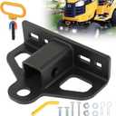 W&JWN Zero Turn Lawn Mower Hitch with 1-1/4" Receiver 6mm Thicker Heavy Duty Steel Lawn Mower Hitch with 1/2 inch Magnetic Trailer Hitch Pin & Orange 5/8" Hitch Pin & Clips