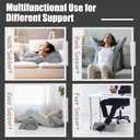 ROYALAY Half Moon Bolster Knee Pillow for Legs, Knees, Lower Back and Head, Adjustable Semi Roll Round Lumbar Support Pillow for Bed Sleeping, Health Large Half Moon Pillow for Reduce Pressure,Gray
