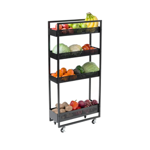 Heavy Duty Rolling Cart with Shelves & Locking Wheels | Multi-Level Kitchen Utility Cart or Food Trolley for Storage, Serving, & Organization | Kitchen Shelfs with Wheels