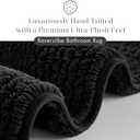 Madison Park Splendor Reversible 100% Cotton Tufted Bathroom Rug-3000 GSM Hotel Quality Luxurious Plush Medium Pile Bath Mat Absorbent, Quick Dry, Shower Room Décor, 24x72 Black