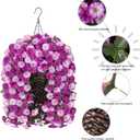 Artificial Fake Hanging Flowers Basket for Outdoor Indoor Decoration,UV Resistant Faux Silk Light Fuchsia and Fuchsia Morning Glory Flowers Plants Realistic Hanging Planter for Outside Home Porch Yard