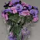Htmeing 2pcs 10 Heads Artificial Pansy Orchids Bushes Flowers Home Office Wedding Decoration (Purple, Pink)