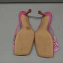 Richealnana Women's Clear Square Toe Sandals Stiletto Heel Slip On Mules Shoes (8, Pink-flower)