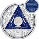Recovery Triangle 33 Year Sobriety Coin - Silver Roman Numeral NA AA Coins - 1-40 Prime NA/HA/AA Chips and Medallions - Narcotics Alcoholics Anonymous Sober Gifts for Men Women