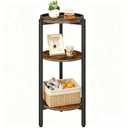 HOOBRO Small Round Side Table, 3-Tier Tall Coffee Drink Table for Sofa Couch, 28.7" H Slim Nightstand, Circle Accent End Table for Living Room, Corner, Bedroom, Rustic Brown BF182BZ01