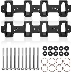 LS1 Rectangle Billet Intake Manifold Adapter Plates fit for Cathedral Port Cylinder Head to LS3 LSA ZL1 CTS-V(Black)