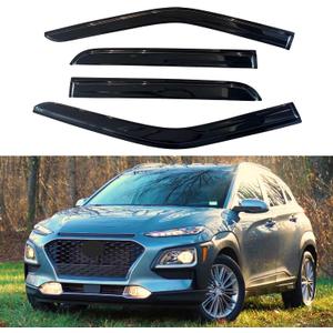 IG Window Visors Fit for 2018-2023 Hyundai Kona, Out-Channel Rain Guards Vent Wind Deflectors 4PC, Car Accessories for 18-23 Kona