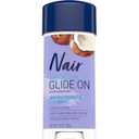 Nair Sensitive Formula Glide On, Hands-Free Applicator Hair Removal Cream with Coconut Oil and Vitamin E for Body, 3.3 oz