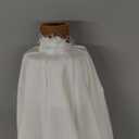 AMMSUN Boho Fringe Umbrella Outdoor Patio, 6.5ft UPF50+ Picnic Umbrella with Tassels with Steel Pole and Push Button Tilt, Antique White