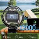 Korbot 8-inch Clip on Fan - 12000mAh Portable Fan Battery Rechargeable with 3 Speeds and Strong Airflow, USB Fan Small Desk Fan Personal Quiet Fan for Office, Stroller, Bedroom, Camping, Gifts for Men, Large