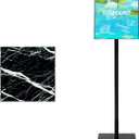 Adjustable Poster Sign Holder Stand 8.5x11 , Sign Holder Stand with Heavy Duty Marble Base, Reusable Sign Holder Vertical & Horizontal View Display for Indoor Outdoor Standing（Square）