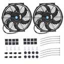 10" Electric Radiator Cooling Fan Assembly Kit, Universal High Performance 12V 80W Motor with Fan Mounting Kit - Black (2 Pack)