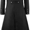 GOLDSTITCH Mens Black Vintage Tailcoat Jacket Fancy Cool Cosplay Costume Robe (Black, M)