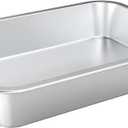 only fire Stainless Steel Baking Pan, Rectangular Cake Pan Cookie Sheet Pan Barbeque Grill Pan for Baking Breads, Grilling Chicken, Vegetables, Dishwasher Safe,15.5’’×11.6’’×2.7"