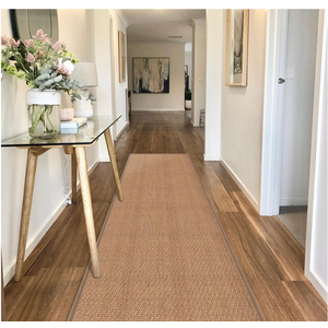 7ft Natural Jute Hallway Runner Rug Non Slip Washable, Rubber Backed Long Indoor Entryway Runner, Absorbent Kitchen Carpet Sink Rug, Camel