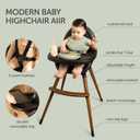 Convertible High Chair for Babies, Toddlers, Kids & Children - Wooden Highchair with Adjustable Height & Dishwasher Safe Tray - Wood Feeding & Dining Chair - Converts to Booster Seat (Black)