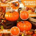 Colingmill 2 Pcs 9.84 Inch Large Faux Fall Pumpkin for Indoor Outdoor Decor