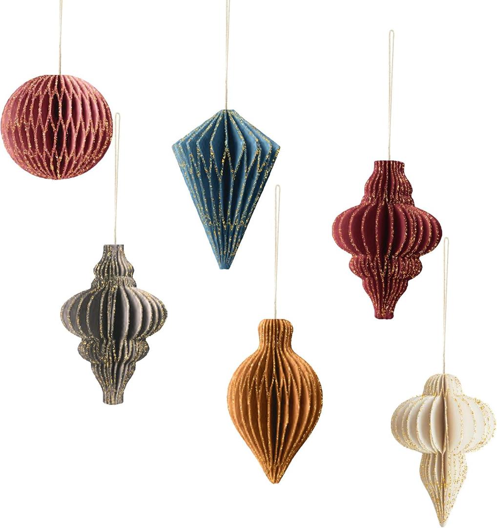 2 x AOBKIAT Christmas Tree Ornaments,Red Xmas Party Decorations-6PCS 3D Mini Glitter Edges Paper Honeycomb Ornaments,for Xmas,New Years,Birthday,Home Decor 2 x AOBKIAT Christmas Tree Ornaments,Red Xmas Party Decorations-6PCS 3D Mini Glitter Edges Paper Honeycomb Ornaments,for Xmas,New Years,Birthday,Home Decor